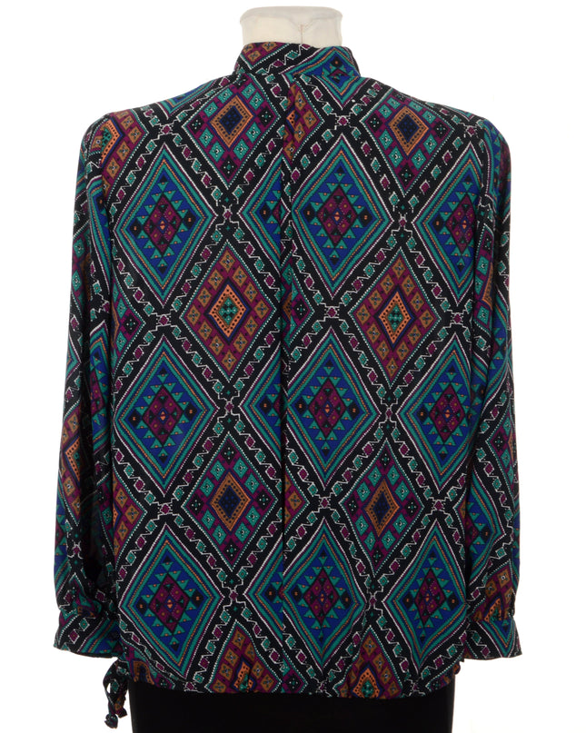 Vintage Geometric Boho Blouse