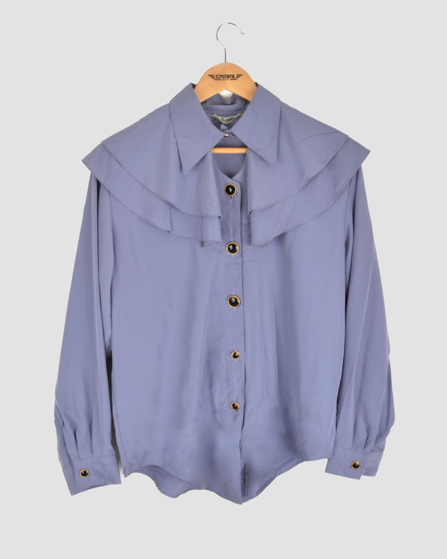 Purple Ruffled Vintage Blouse