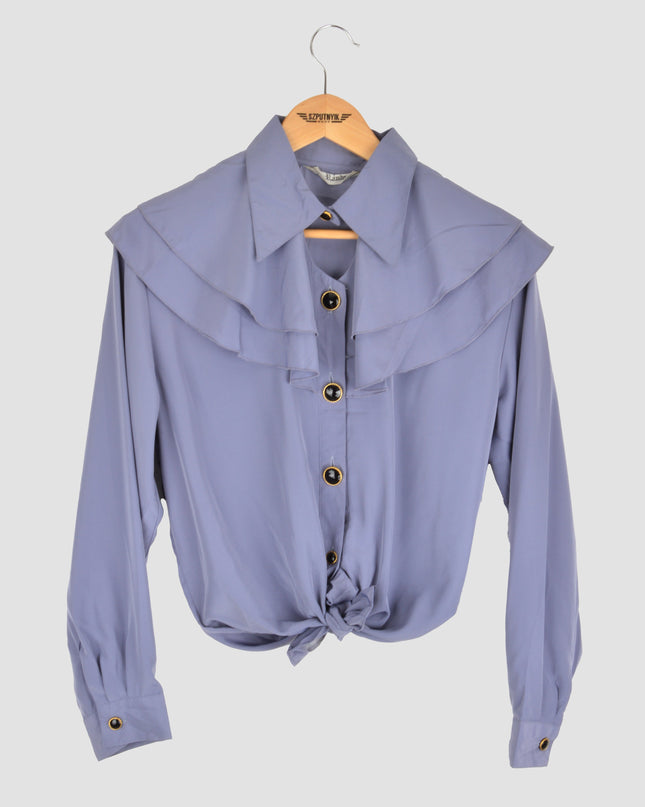 Purple Ruffled Vintage Blouse