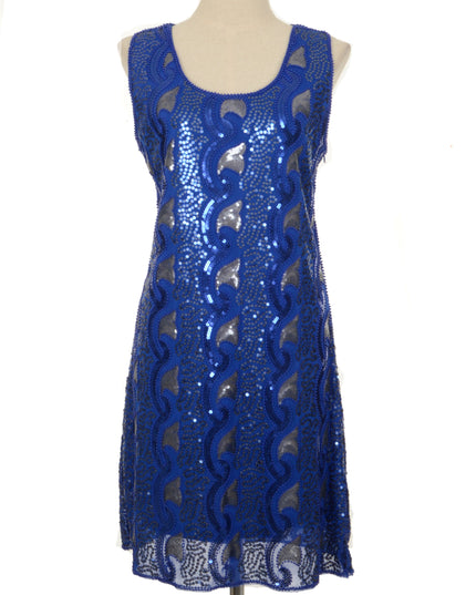 Blue Beaded Vintage Dress
