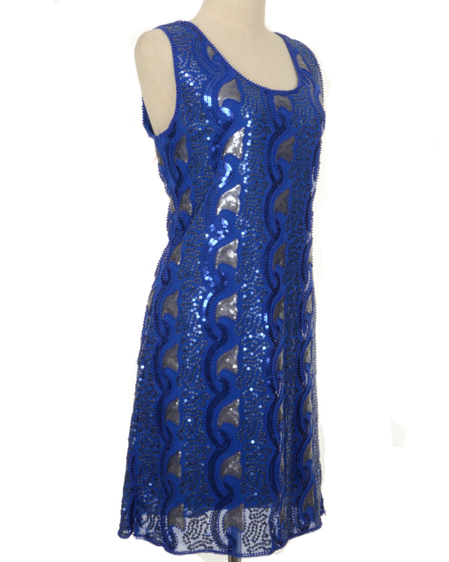 Blue Beaded Vintage Dress