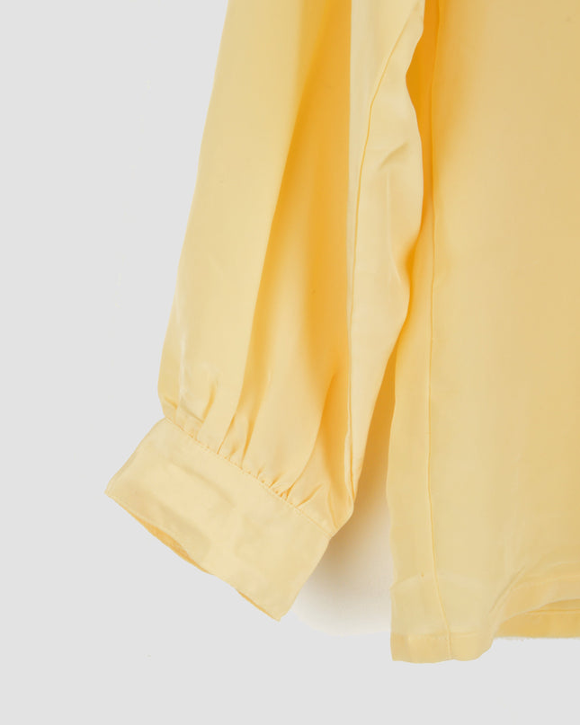 Sheer Neckline Yellow Vintage Blouse