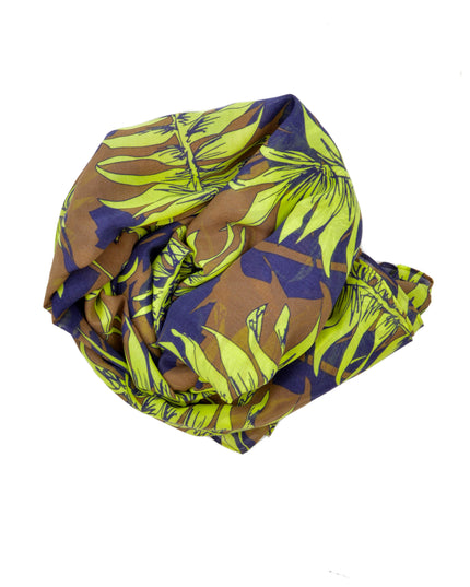 Vintage Scarf - Green Leaf