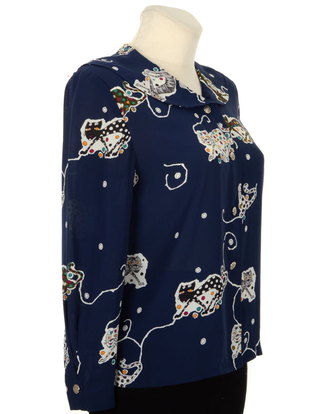 Vintage Blouse - Cat Design
