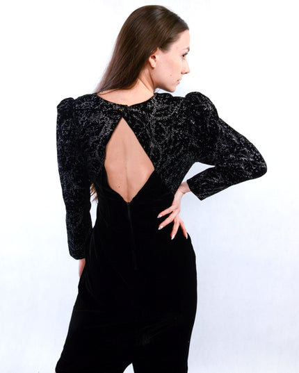 Black Vintage Velvet Dress