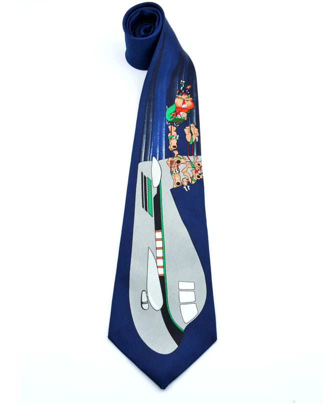 Vintage Tie - Santa in the Air