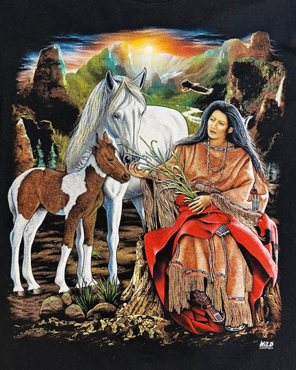 Vintage Indian Woman Feeding Foal T-Shirt for All