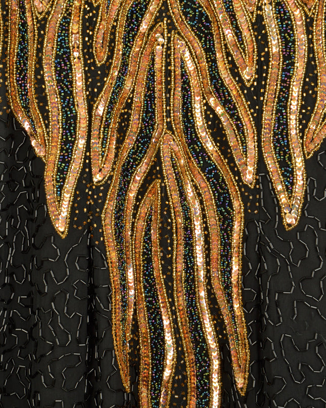 Vintage Maxi Dress - Beaded Black