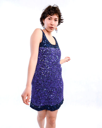 Purple Beaded Vintage Dress