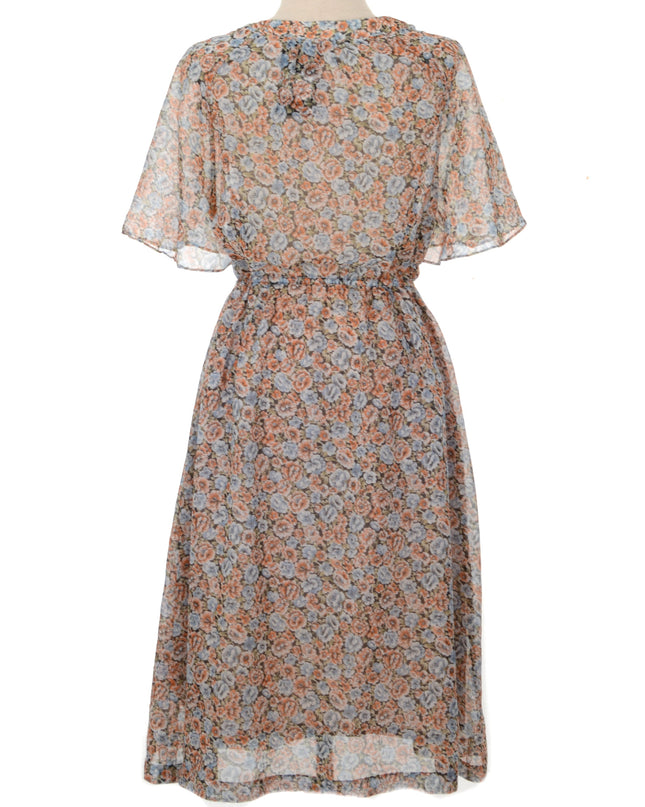 Brown Floral Vintage Dress
