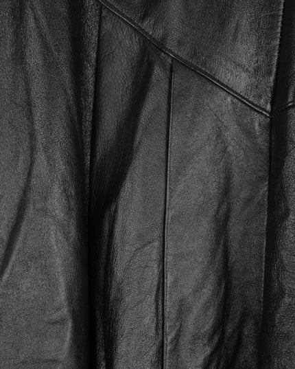 Black Vintage Leather Skirt