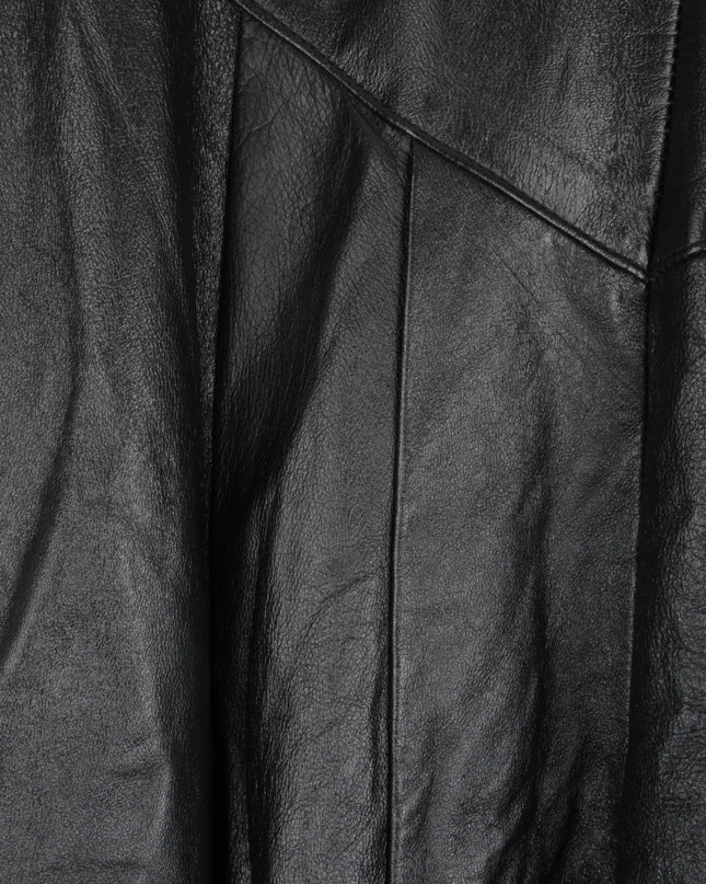 Black Vintage Leather Skirt