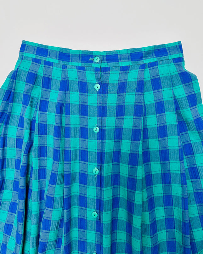 Vintage Skirt - Checkered Blue | Handle: vintage-skirt-checkered-blue
