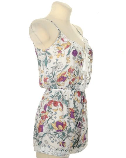 White Floral Romper
