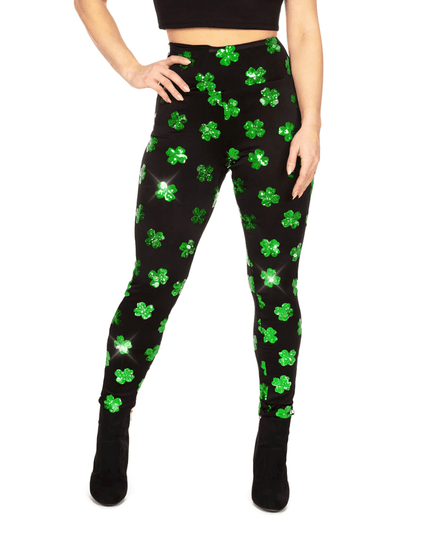 Sequin Clover High Waisted Leggings