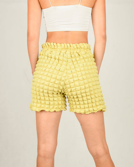 Lime Waffle Shorts