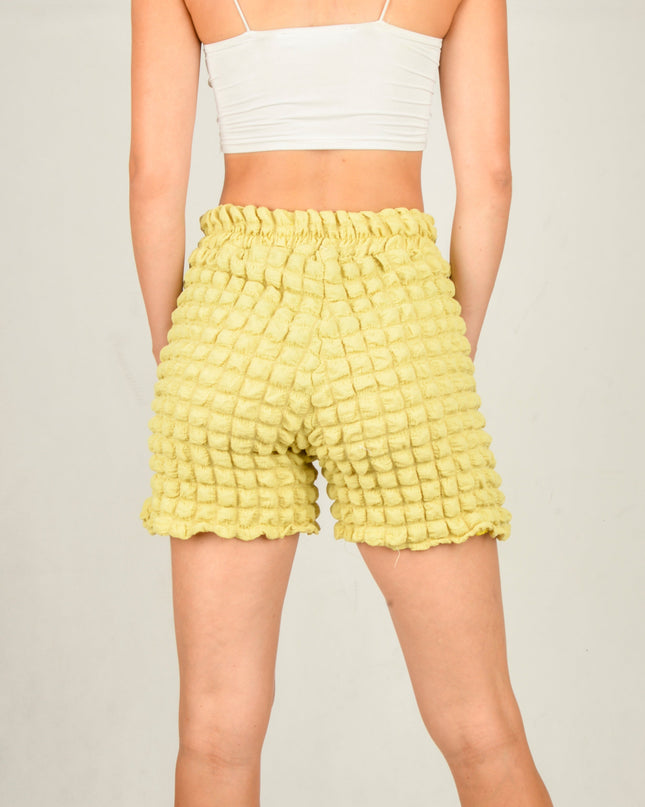 Lime Waffle Shorts
