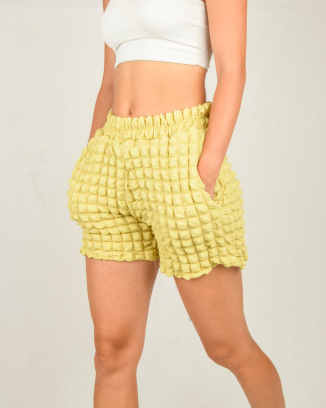 Lime Waffle Shorts
