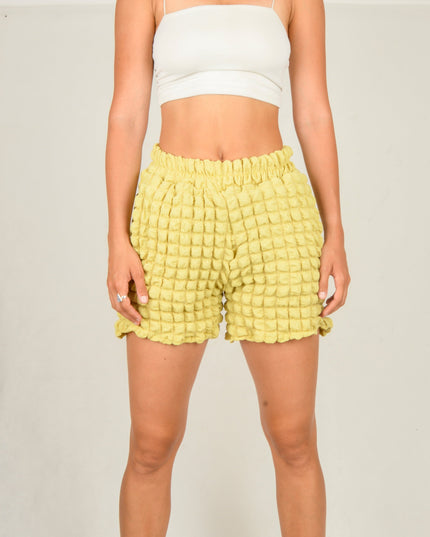 Lime Waffle Shorts