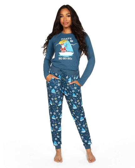 Women's Boats & Ho Ho Hos Crew Neck Pajama Set