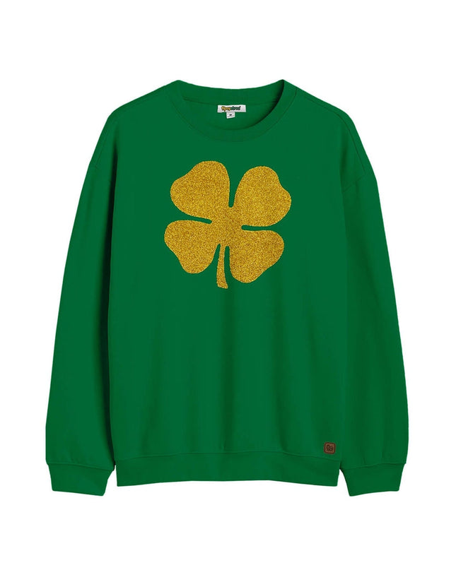 Women's Glitter Clover Crewneck Sweatshirt