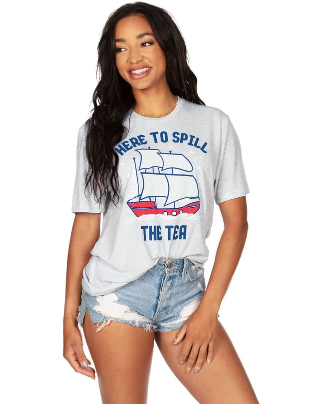 Women's Spill the Tea Oversized Boyfriend Tee