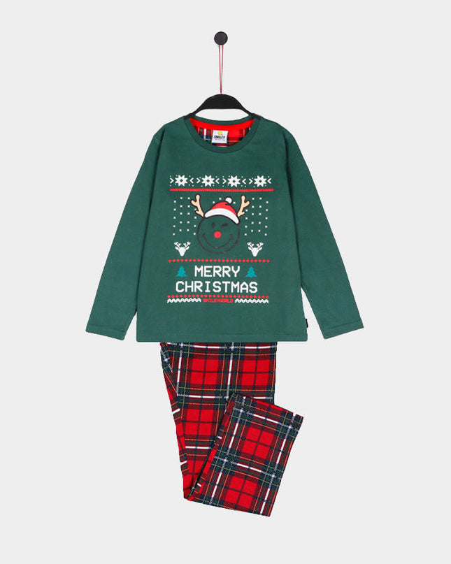 Green Christmas Pajamas for Boys - Smile Design